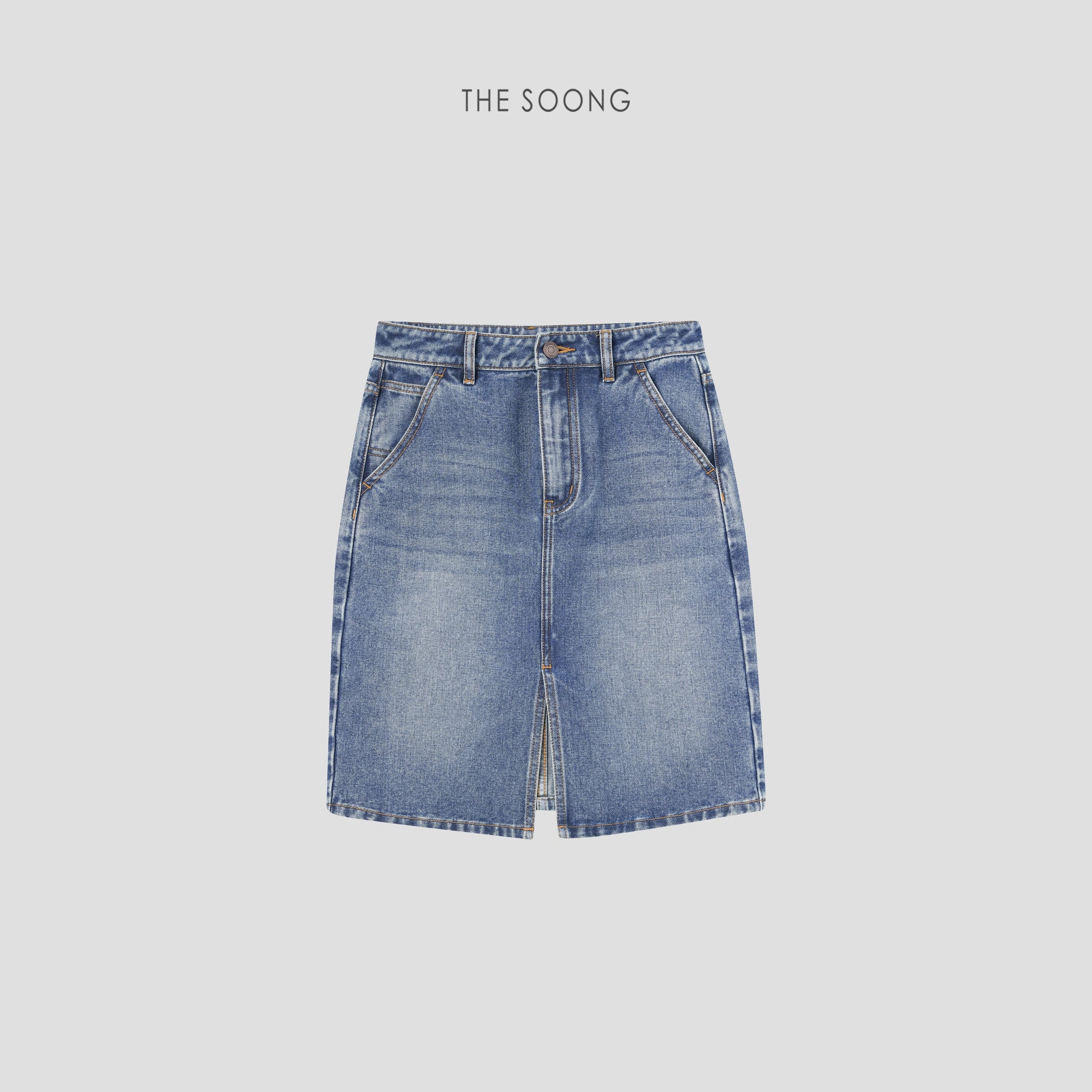 11.3oz Lightweight Washed Whisker Denim Skirt
