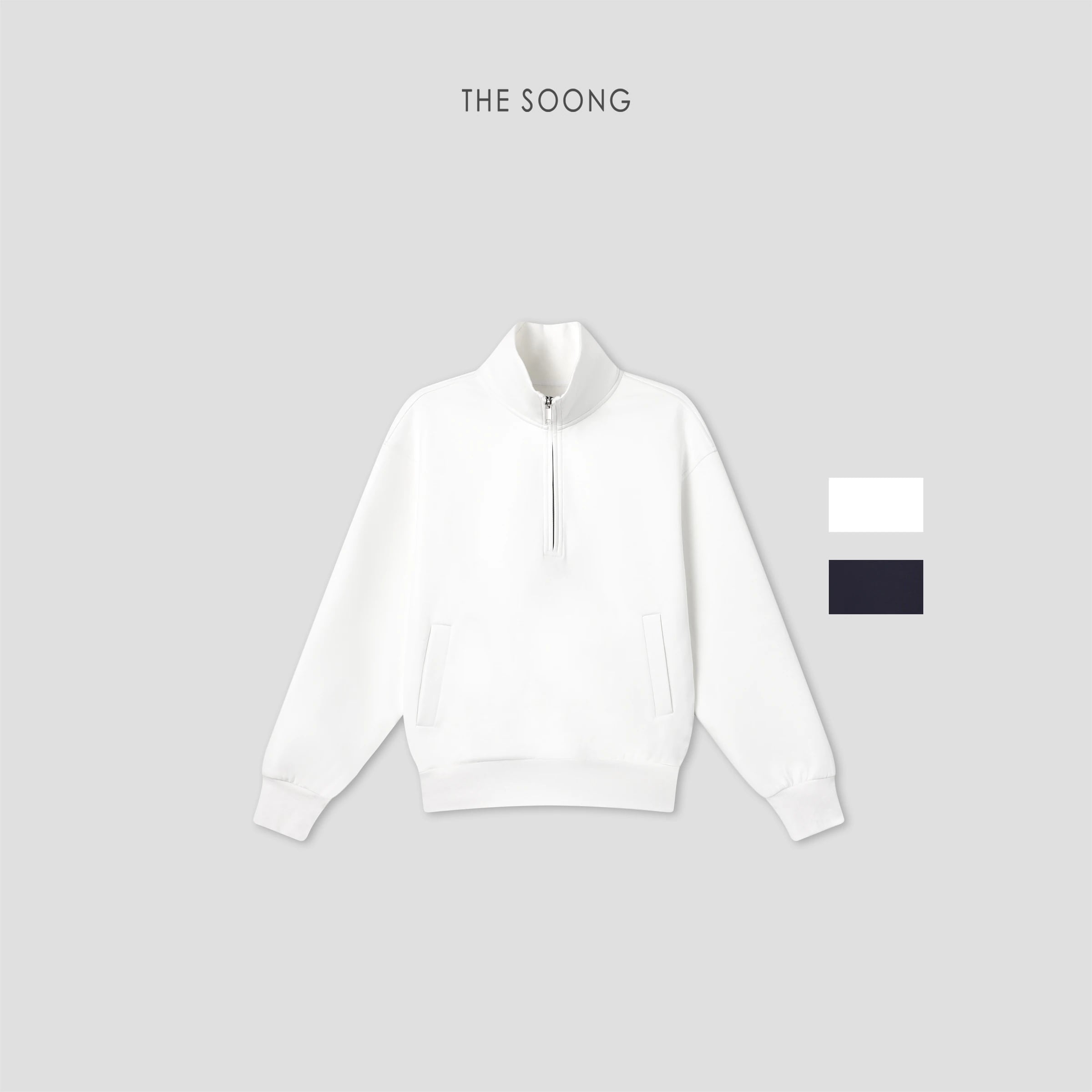 THESOONG “Cloud Luxe” ストレッチ コットンブレンド ハーフジップスウェット - 9387