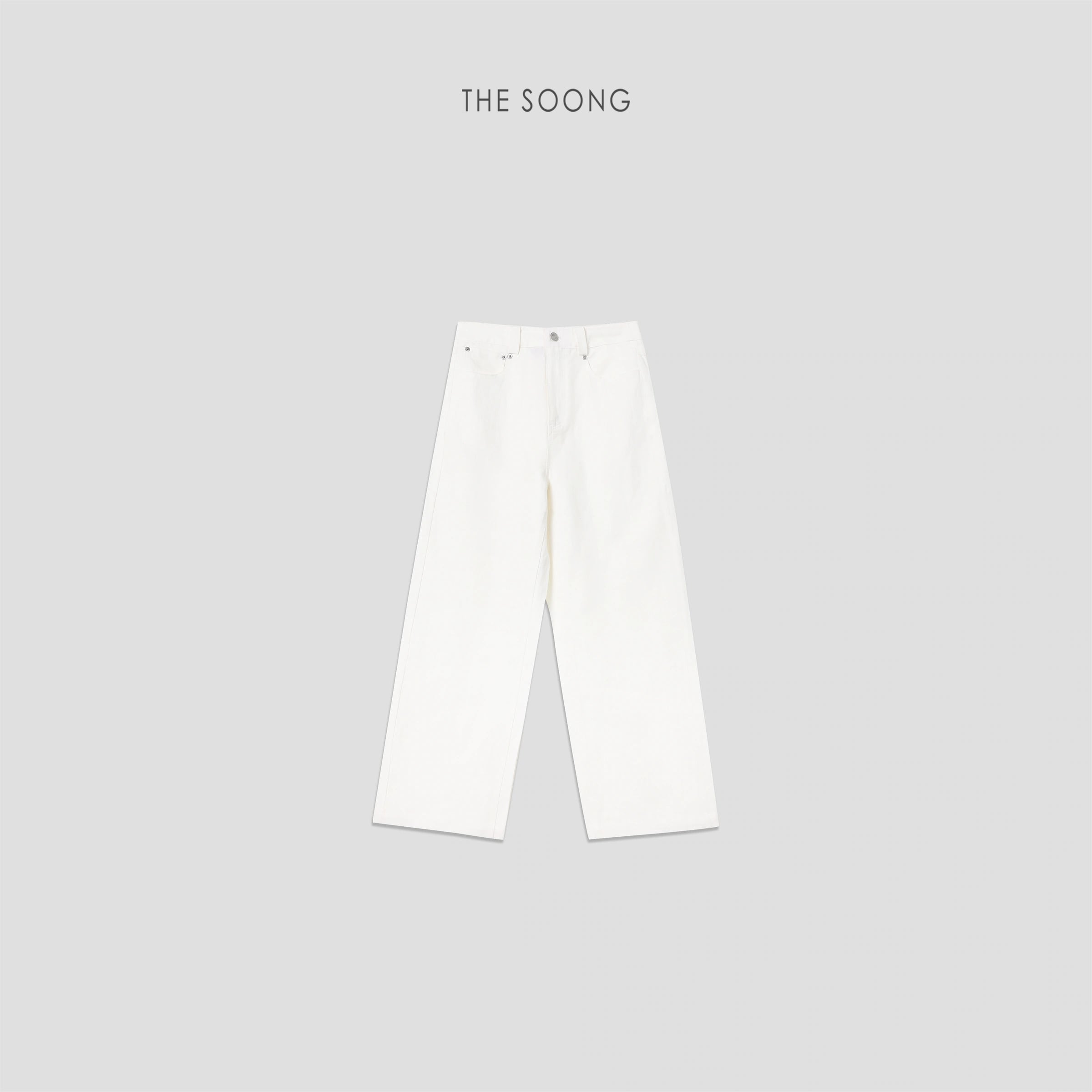 Fresh White Mid-Rise Relaxed Straight-Leg Jeans