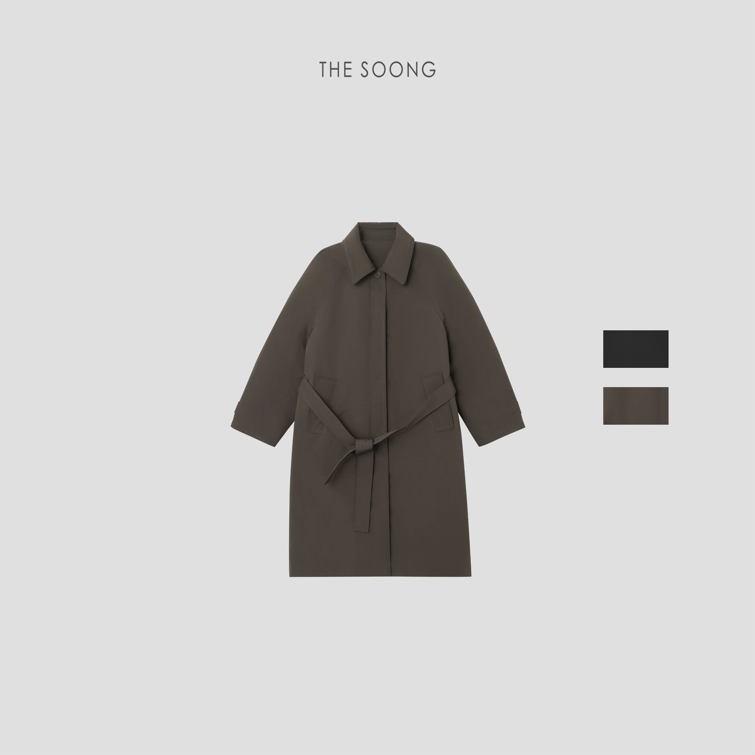 Women's 90% White Goose Down Mid-Length Belted Lapel Trench Coat