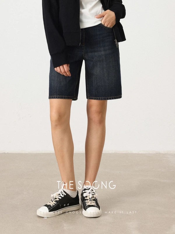 THESOONG "Boyish" Vintage-Washed Slub-Textured Straight Denim-7581 view 2