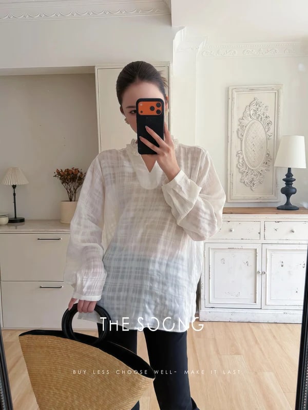 THESOONG Lyocell Linen V Long-Sleeve Shirt 8762 view 7