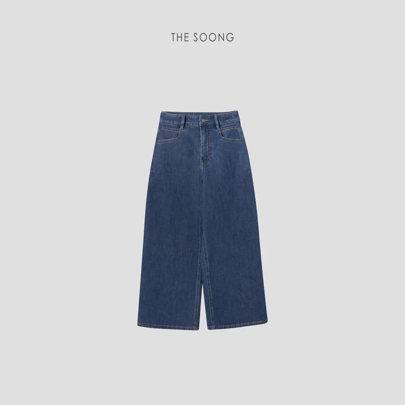 THESOONG Vintage Cropped Trousers Japanese Rope-Dyed Washed-6582