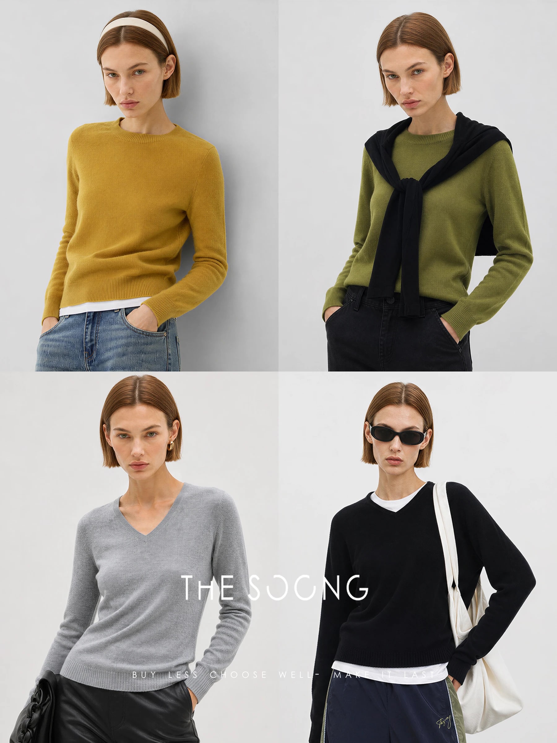 THESOONG “Timeless” Consinee 100% Cashmere Crewneck Sweater - 9259 view 2