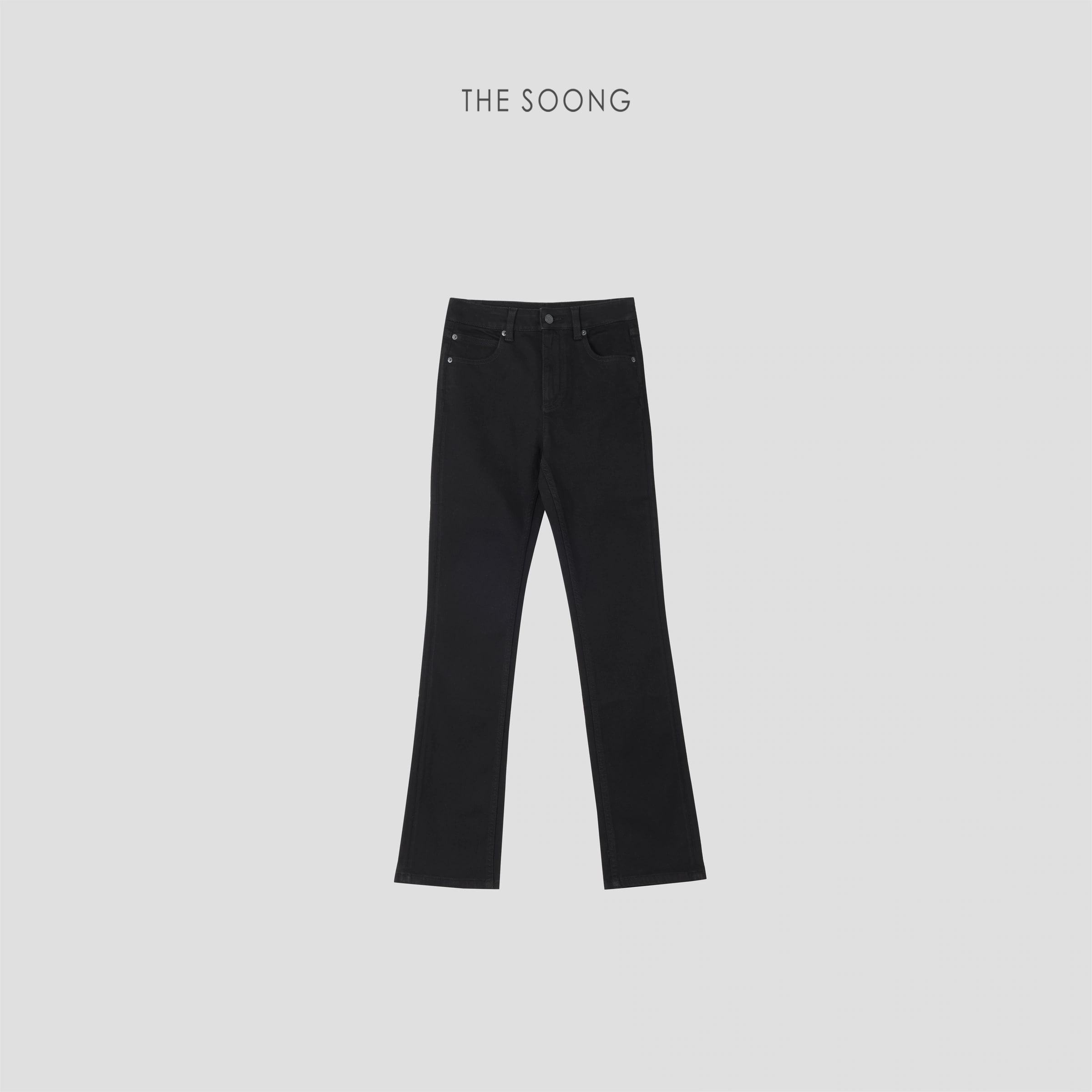 THESOONG “Black Long Straight” Washed Stretch Denim Pants - 3520 view 9
