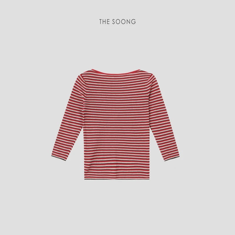THESOONG “Tide Texture” Acetate Cotton Lightweight Boat-Neck Top - 9103 view 8