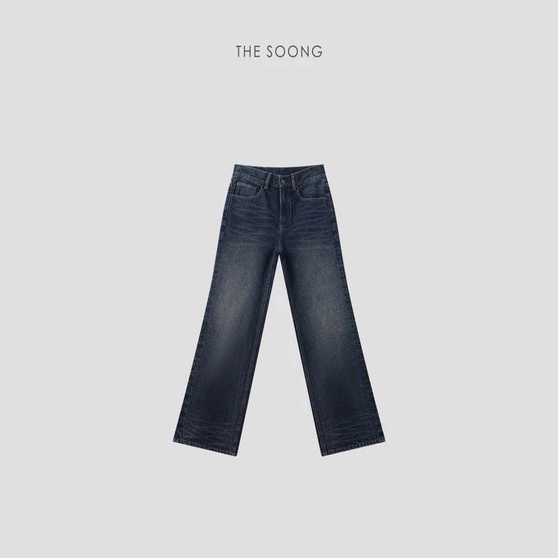 THESOONG “Cloud Whisker” Vintage Mid-Rise Denim Jeans - 8255