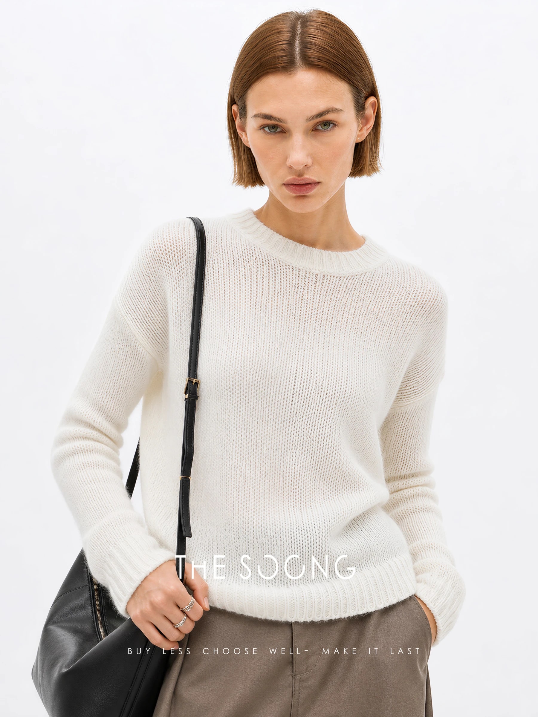 THESOONG “Cloud Cream” Soft Cotton-Wool Blend Textured Sweater - 7905 alternate view