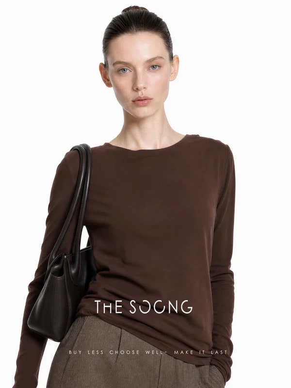 THESOONG 26s 80s High-Twist Cotton Sun-Protective Crewneck Top - 7293 view 7