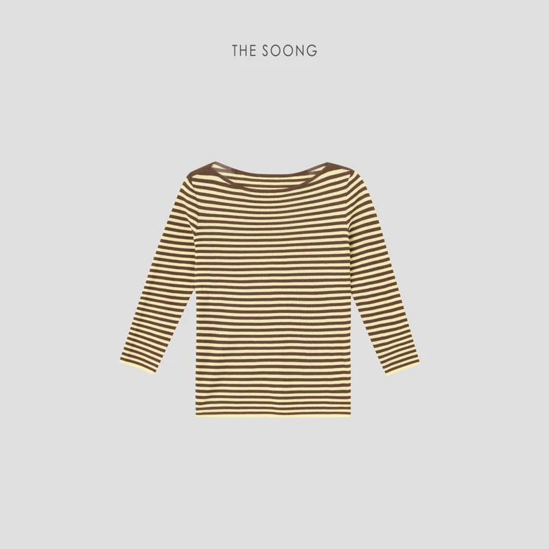 THESOONG “Tide Texture” Acetate Cotton Lightweight Boat-Neck Top - 9103 view 10