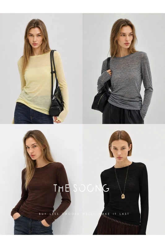 THESOONG “Simple Knit” Soft 80s Water-Soluble Wool Crewneck Sweater - 9487 view 2