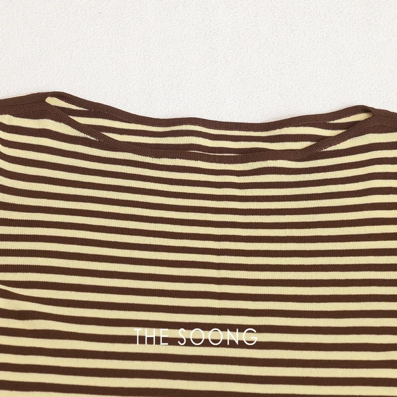 THESOONG “Tide Texture” Acetate Cotton Lightweight Boat-Neck Top - 9103 view 12