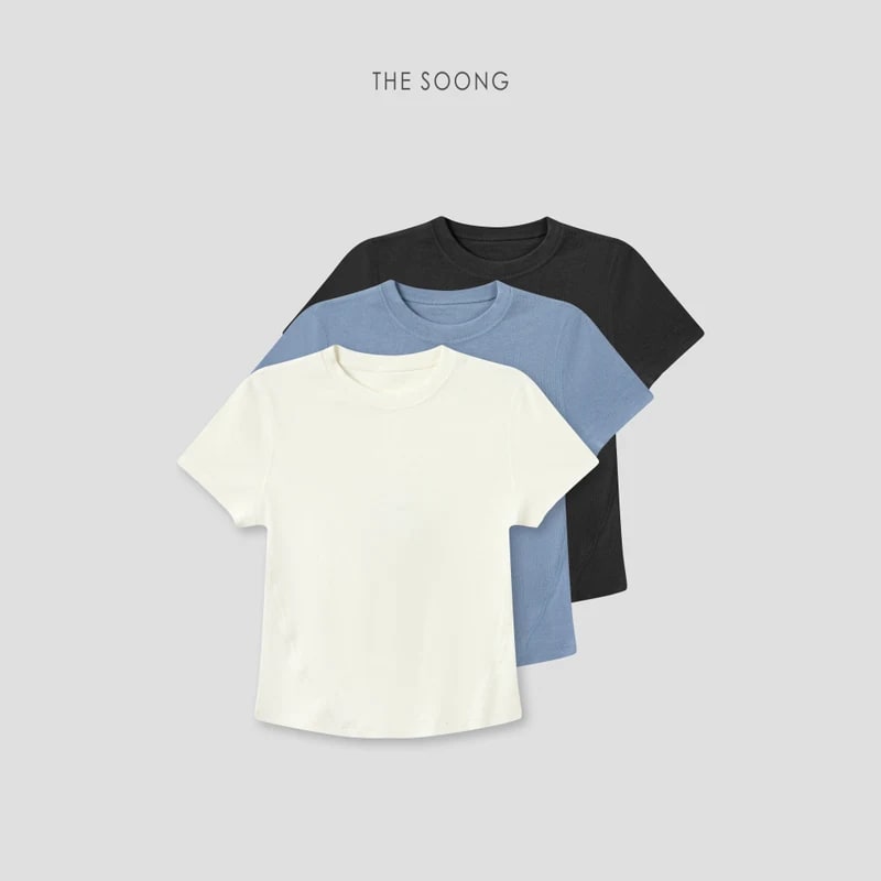 THESOONG Lightweight Acetate Tencel Wool-Blend Soft T-Shirt - 9081 view 1