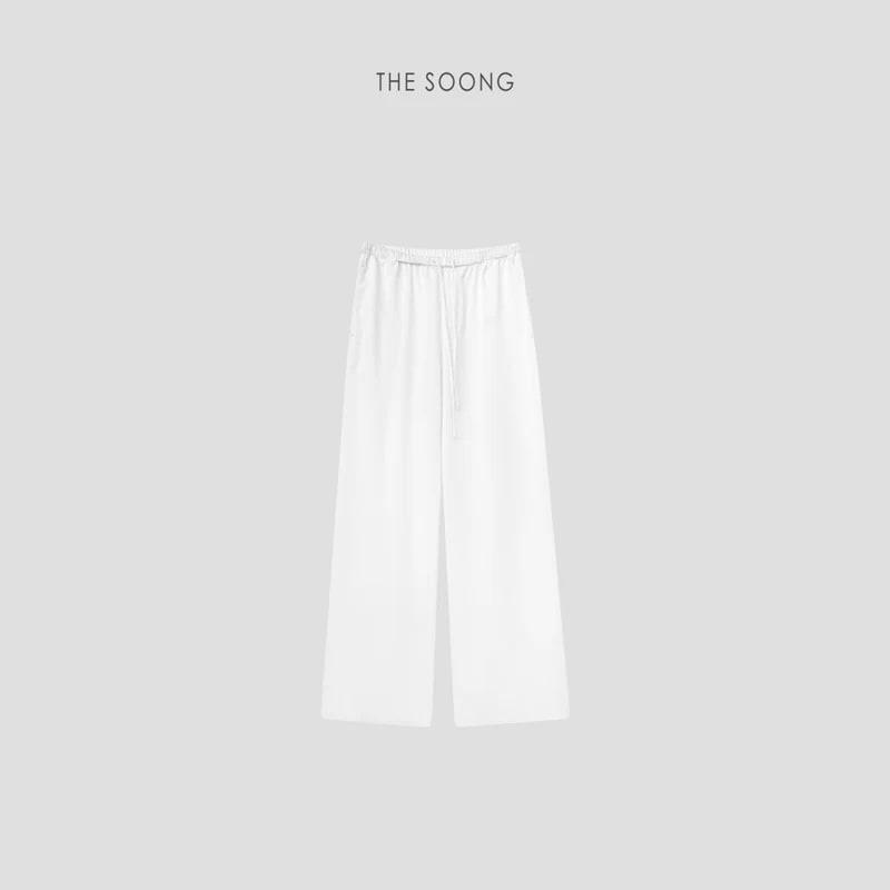 THESOONG Lyocell Tencel Straight Casual Trousers Women Elast