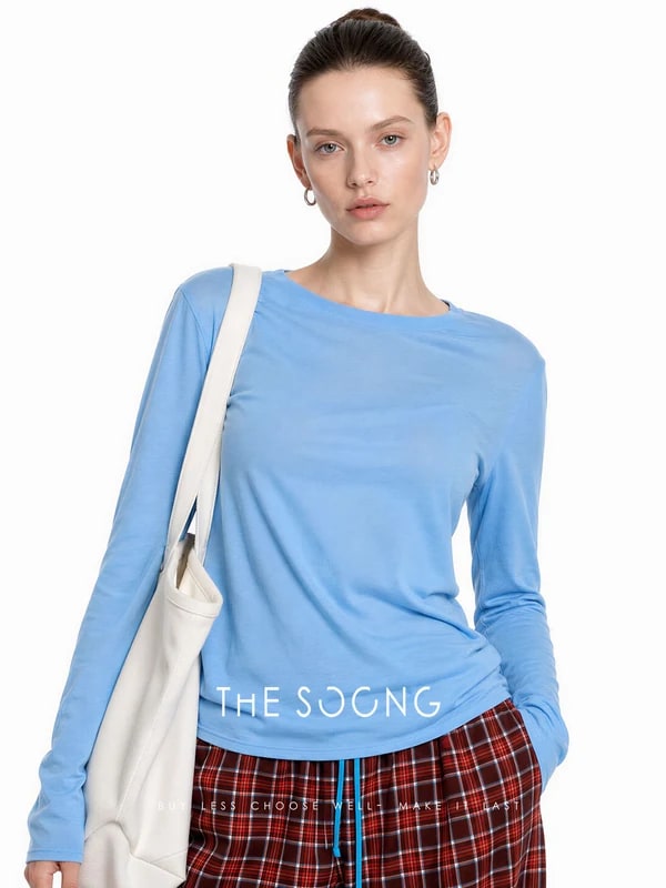 THESOONG 26s 80s High-Twist Cotton Sun-Protective Crewneck Top - 7293 view 5