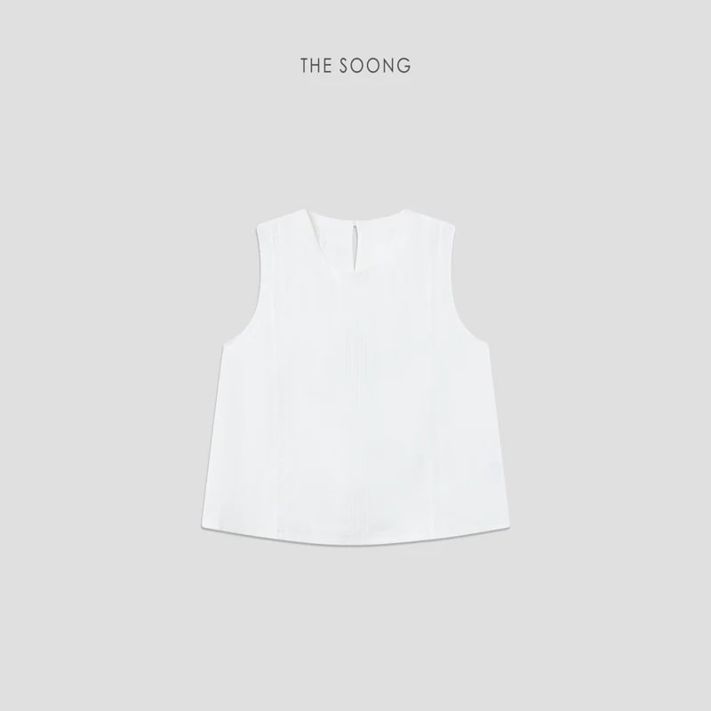 THESOONG Linen Sleeveless Vest Summer Crewneck Relaxed Top -9385