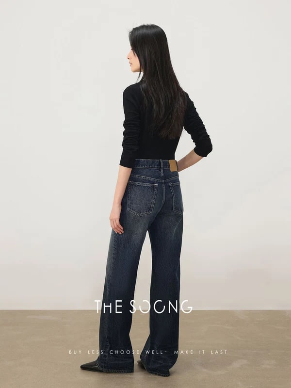 THESOONG “Cloud Whisker” Vintage Mid-Rise Denim Jeans - 8255 view 11