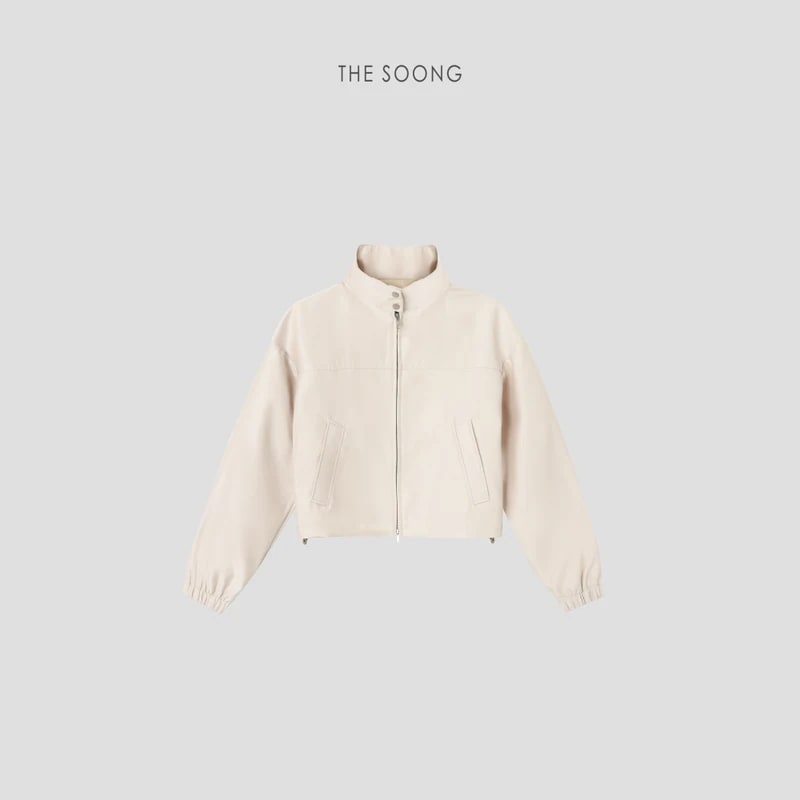 THESOONG “Bass Jacket” Relaxed Zip-Up Stand-Collar Cropped Jacket - 9142 view 9