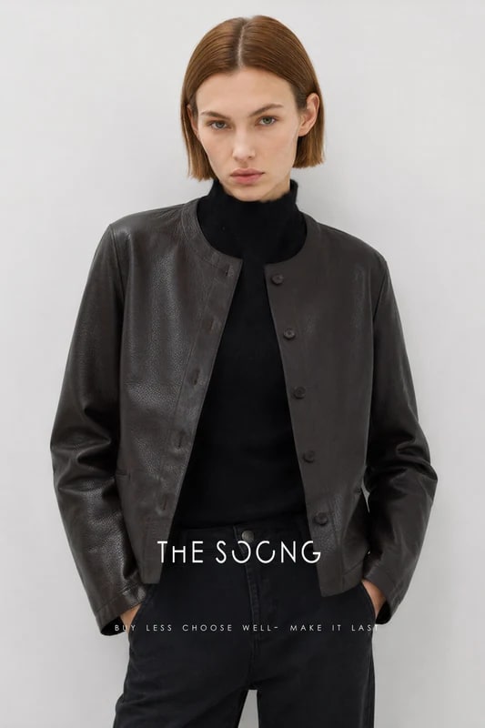 THESOONG “Leather Poem” New Zealand Lambskin Cropped Jacket - 8918 view 2