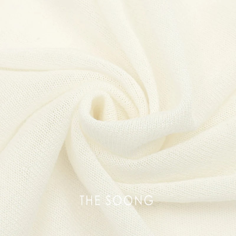 THESOONG Relaxed Draped Collarless Textured Knit Cardigan - 9329 view 13