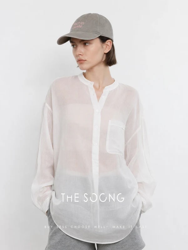 THESOONG 100% Linen Stone-Washed Relaxed Long-Sleeve Shirt - 9382 view 3