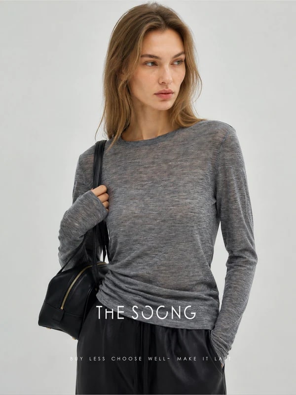 THESOONG “Simple Knit” Soft 80s Water-Soluble Wool Crewneck Sweater - 9487 view 3