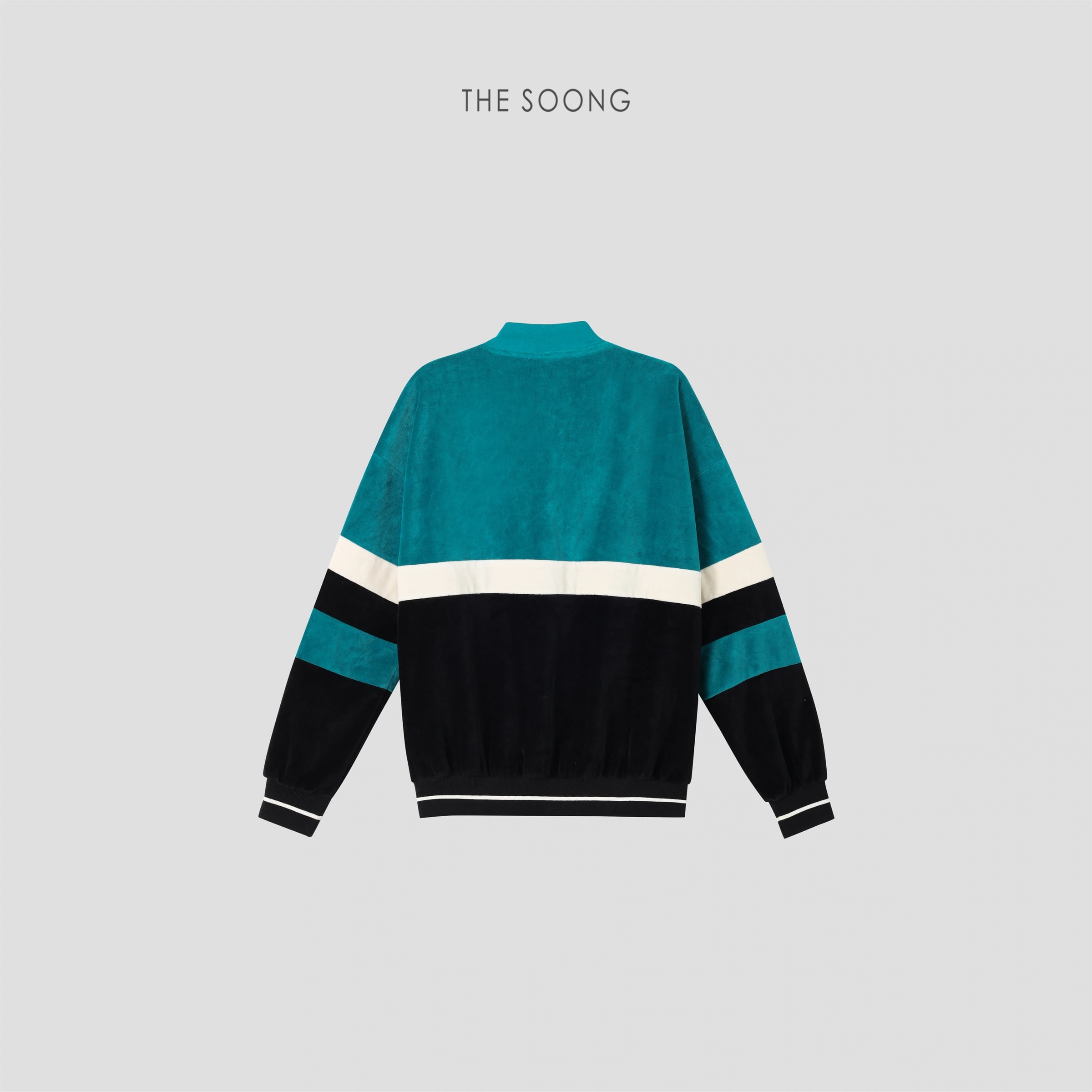 THESOONG “90s Vintage” Velvet Contrast Oversized Baseball Jacket - 9019 view 8