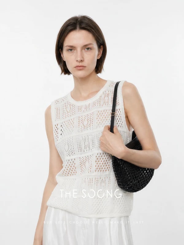 THESOONG “Cool-Touch Openwork” Fine-Knit Sleeveless Top - 9412 view 4