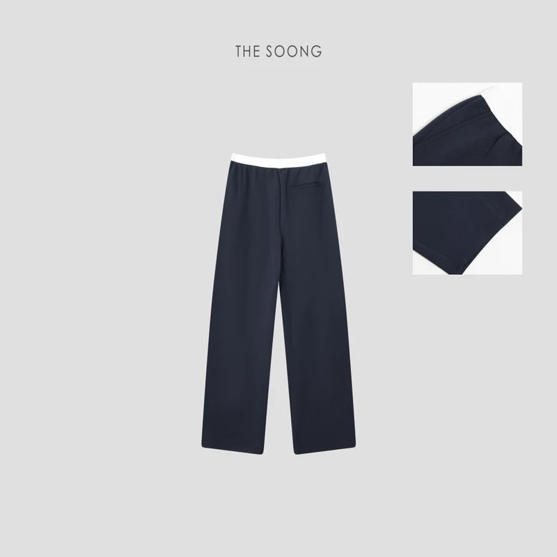 THESOONG Relaxed Mid-Rise Elastic-Waist Straight-Leg Pants - 4926 view 8
