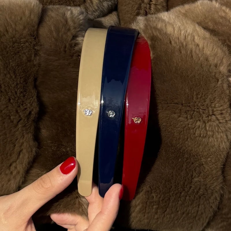 THESOONG “Acetate Glow” Wide Glossy Contrast Metal-Logo Headband - 9442 alternate view