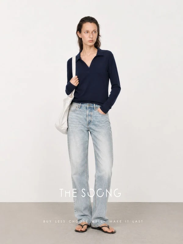 THESOONG 90s Vintage Stonewashed High-Waist Tapered Jeans - 222656 alternate view