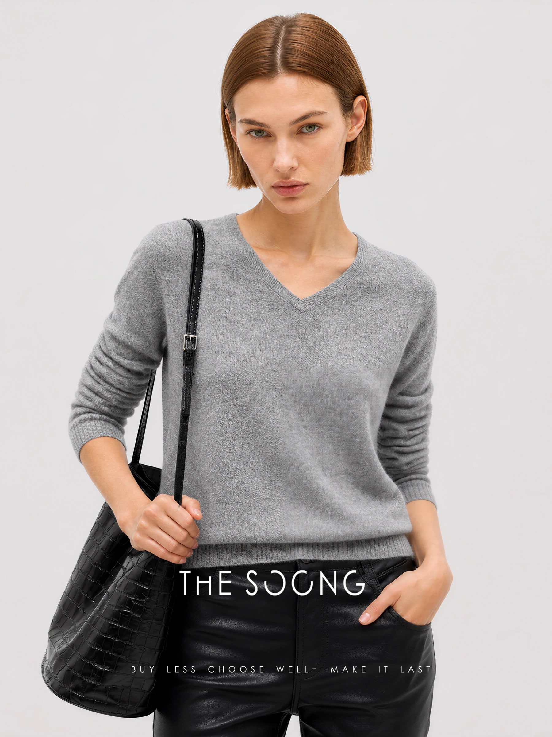THESOONG “Timeless” Consinee 100% Cashmere V-Neck Sweater - 9257 view 4
