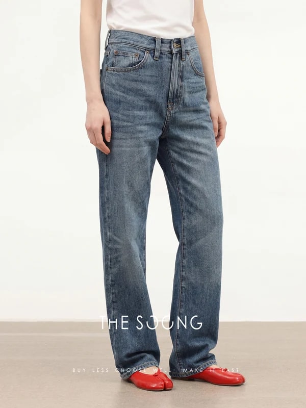 THESOONG Acetate Tri-Blend Mid-Rise Straight Jeans - 8254 alternate view