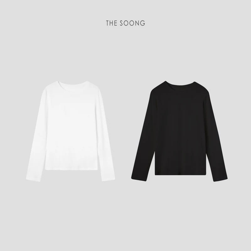THESOONG Minimalist Classic Crewneck Long-Sleeve Top - 5170