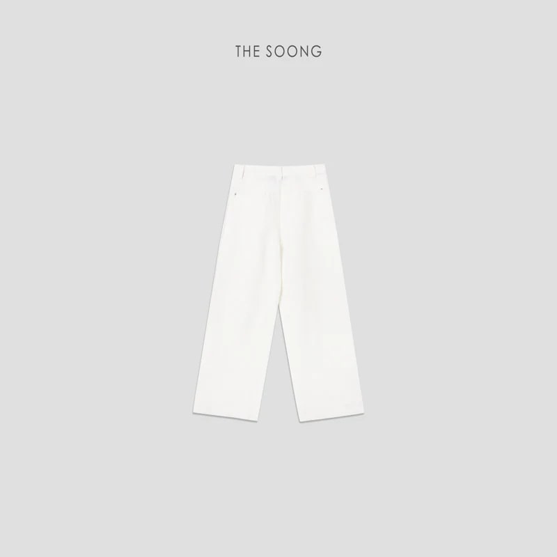 THESOONG “Fresh White” Mid-Rise Relaxed Straight-Leg Jeans - 8478 alternate view