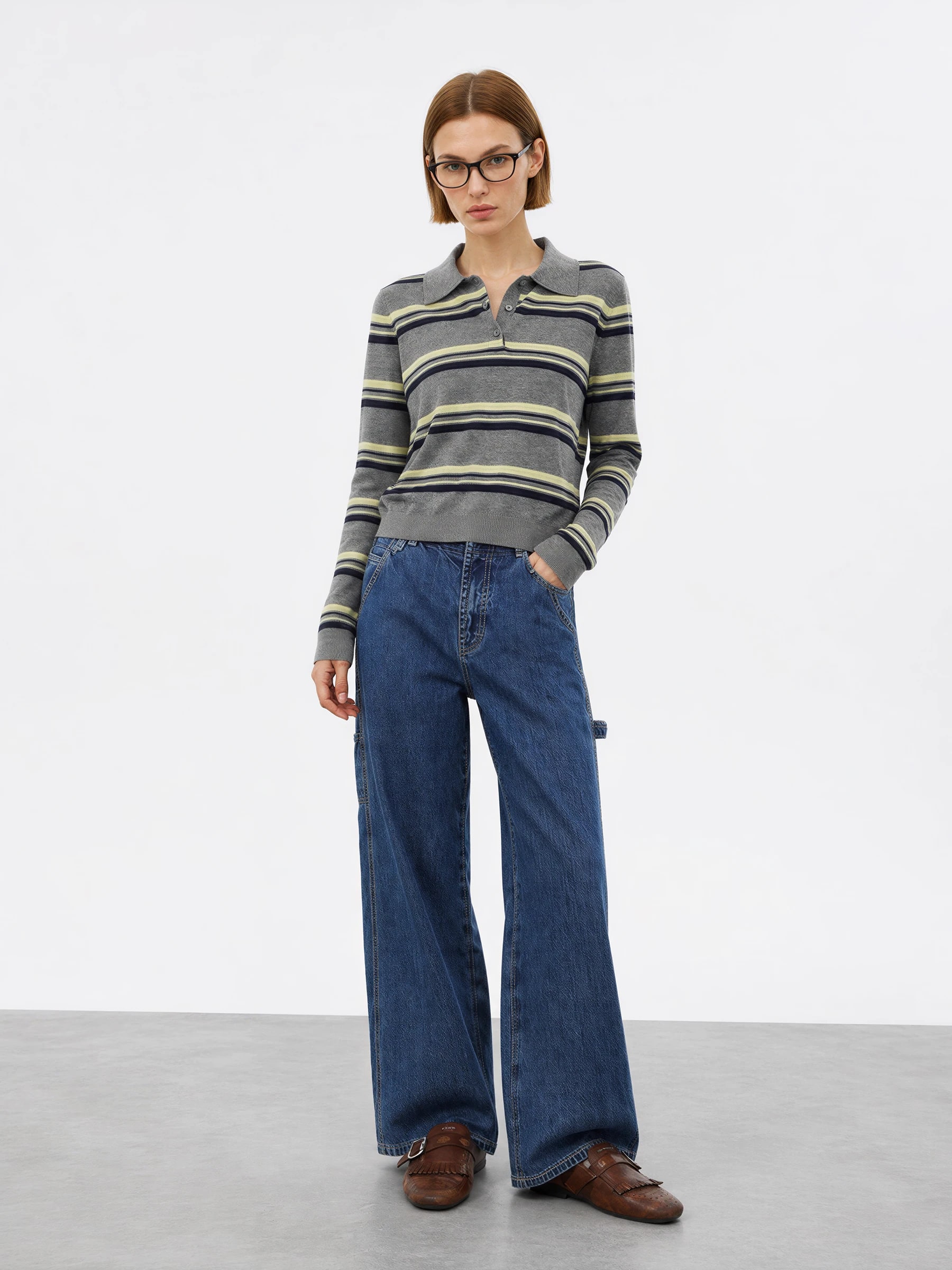 THESOONG “Okayama Denim” 90s Vintage Mid-Low Rise Wide-Leg Jeans - 9095 view 7