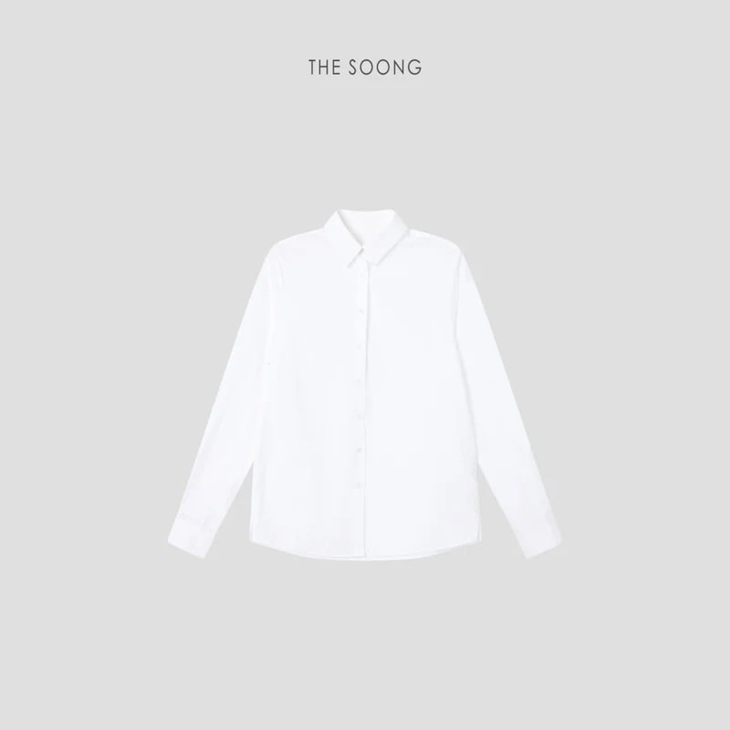 THESOONG “White Order” 100% Long-Staple Cotton Crisp Shirt - 9342