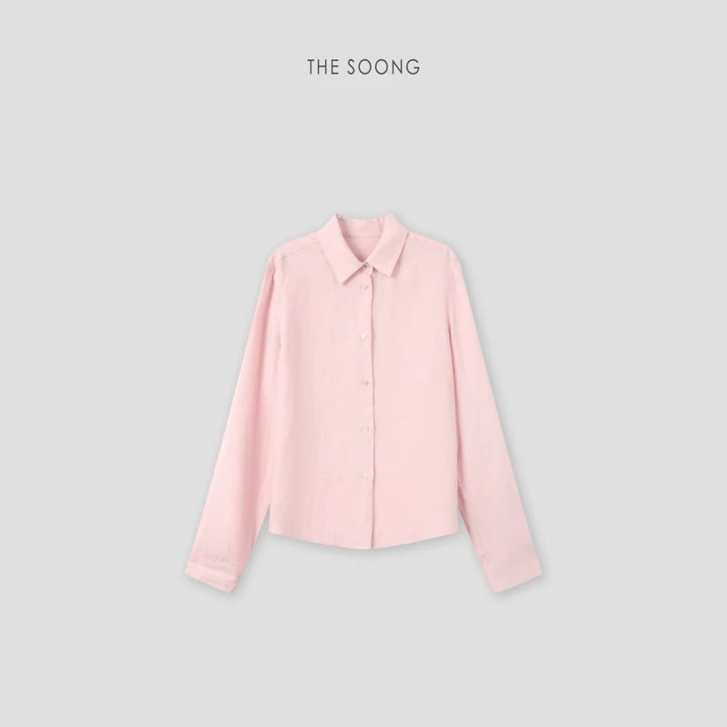 THESOONG Quiet Luxury 100% Linen Textured Collared Shirt - 8846 view 13