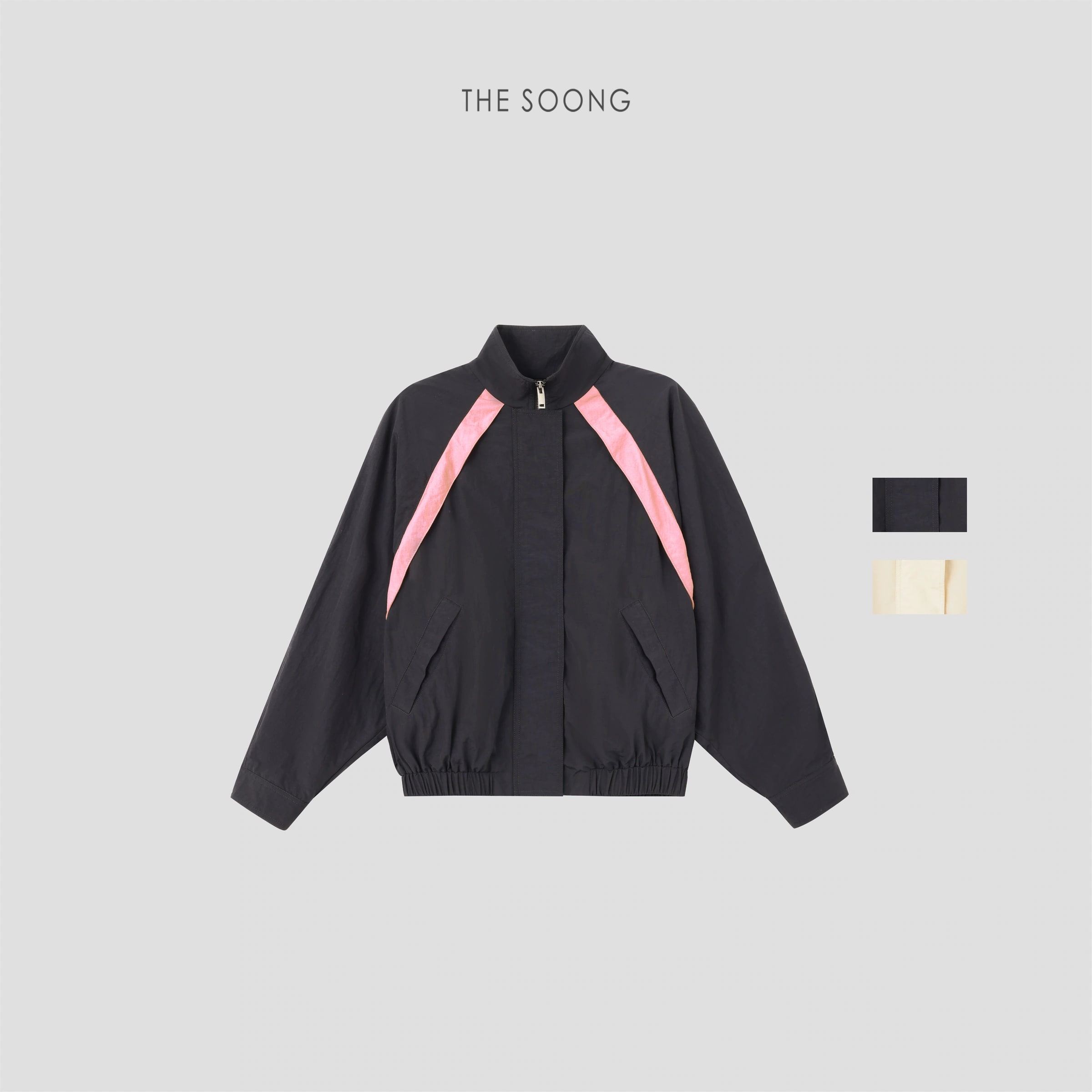 THESOONG “Neon Jacket” 90s Classic Windproof Stand-Collar Cropped Jacket - 8923 view 1