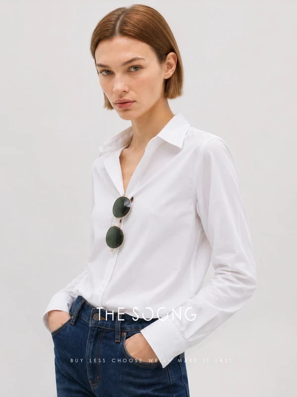 THESOONG “White Order” 100% Long-Staple Cotton Crisp Shirt - 9342 alternate view