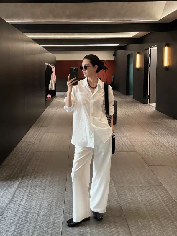 THESOONG Lyocell Tencel Straight Casual Trousers Women Elast alternate view