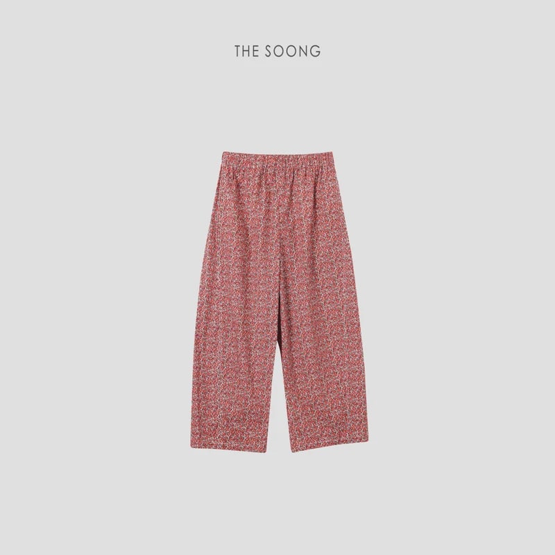 THESOONG Floral Cotton Relaxed Elastic-Waist Pants - 7152 view 1