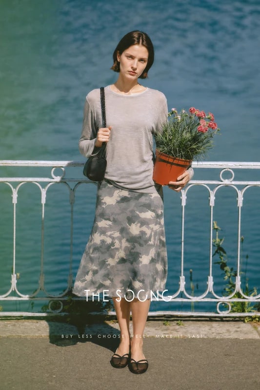 THESOONG Camo Print High-Waist Mermaid Midi Skirt - 9413 view 6