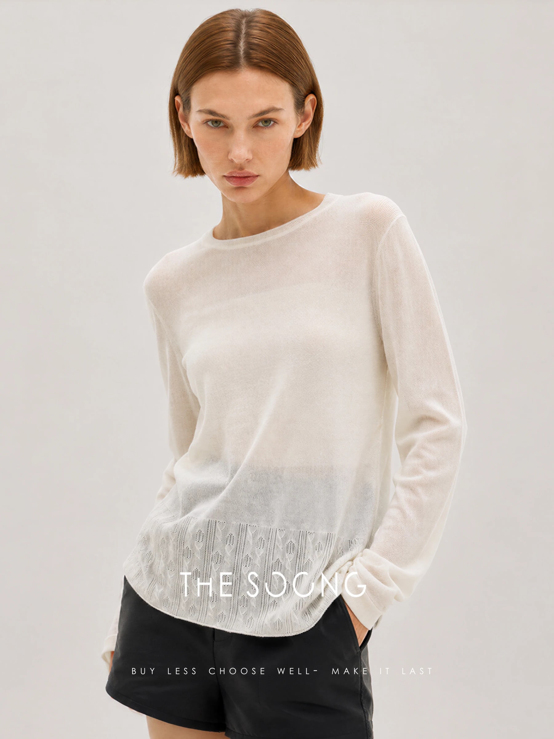 THESOONG “Cloud Cashmere” Cashmere-Blend Textured Crewneck Sweater - 8930 alternate view