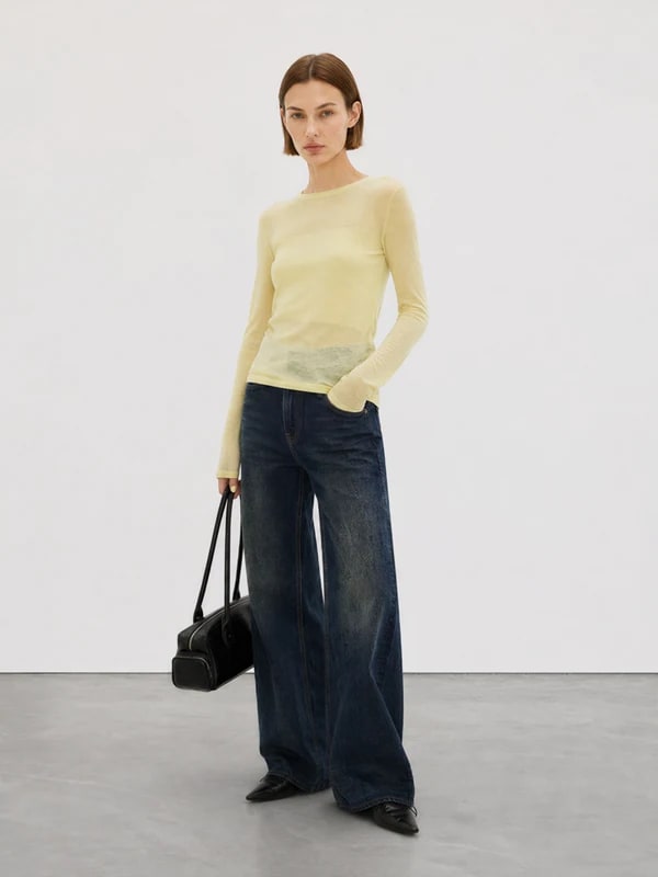 THESOONG “Simple Knit” Soft 80s Water-Soluble Wool Crewneck Sweater - 9487 view 6