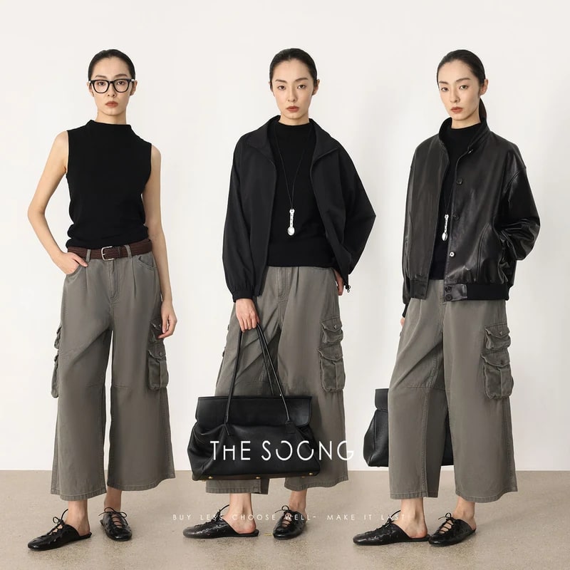THESOONG Early Spring New Triacetate Merino Wool Seamless Knit Top alternate view