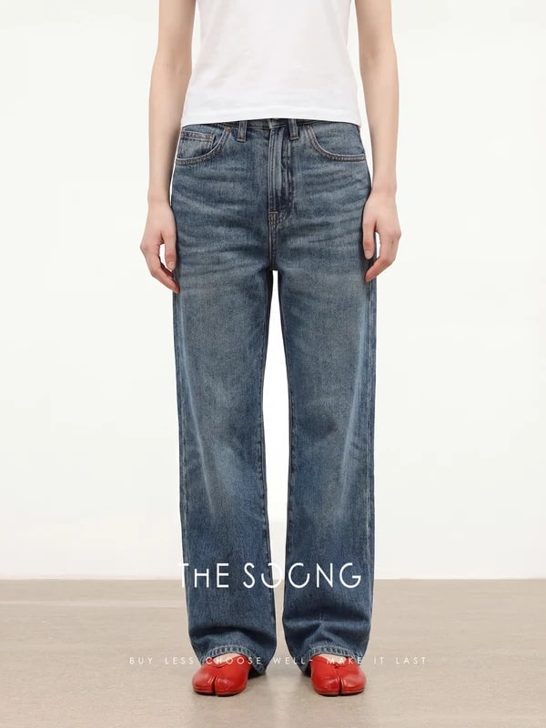 THESOONG Acetate Tri-Blend Mid-Rise Straight Jeans - 8254 view 3