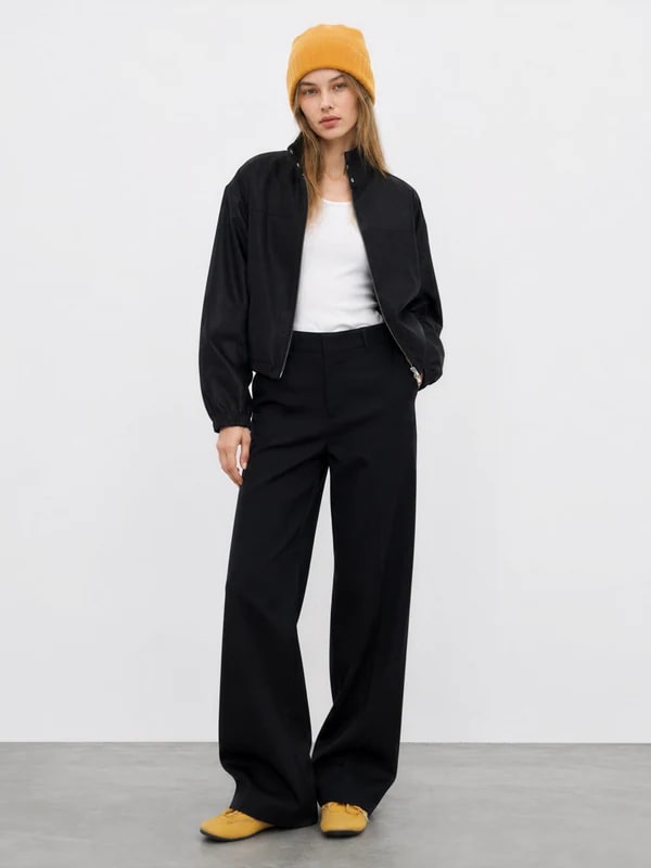 THESOONG “Bass Jacket” Relaxed Zip-Up Stand-Collar Cropped Jacket - 9142 view 6