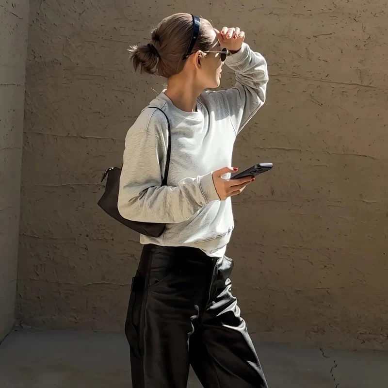 THESOONG “Pop Sweatshirt” 100% Cotton Ribbed Crewneck Relaxed Sweatshirt - 9179 view 9