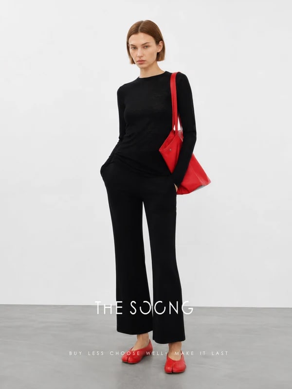 THESOONG “Cloud Pants” Minimalist Mid-Rise Straight-Leg Pants - 9307 view 5
